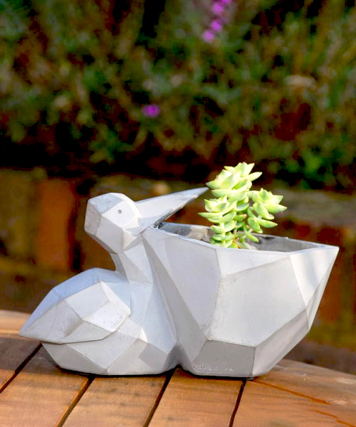 Geometrisch Pelikan Blume Topf